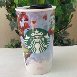 Starbucks Barista 2015 Watercolor Art Shelby Kregel Ceramic Travel Mug